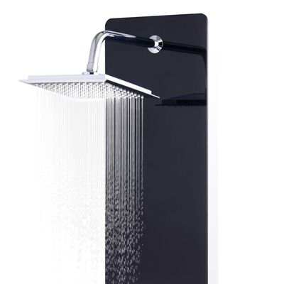 vidaXL fekete üveg zuhanypanel 25 x 44,6 x 130 cm