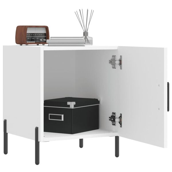 vidaXL feh&eacute;r szerelt fa &eacute;jjeliszekr&eacute;ny 40 x 40 x 50 cm