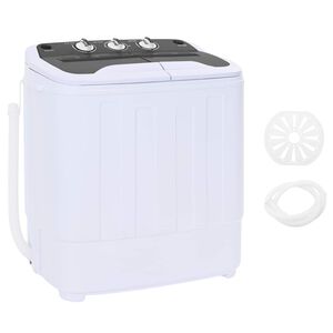 vidaXL Mini mos&oacute;g&eacute;p k&eacute;t tart&aacute;llyal 3,6 kg Fekete &eacute;s Feh&eacute;r