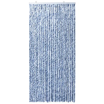 vidaXL kék, fehér és ezüstszínű zsenília rovarfüggöny 100 x 220 cm