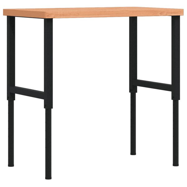 vidaXL tömör bükkfa négyszög alakú munkapad 100 x 60 x (73-99,5) cm