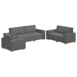 vidaXL Kanap&eacute; 3 pcs S&ouml;t&eacute;tsz&uuml;rke 220 x 80 x 84 cm L&aacute;bbal kevert anyag
