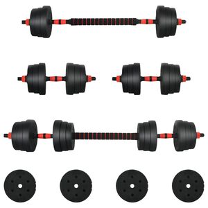 vidaXL 2 az 1-ben S&uacute;lyz&oacute; K&eacute;szlet 30kg Fekete &eacute;s piros