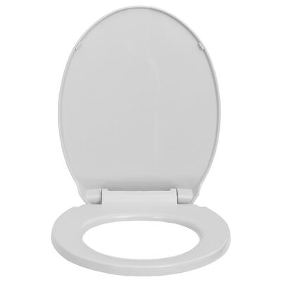 vidaXL világosszürke lassan csukódó fedelű gyorskioldó ovális WC ülőke