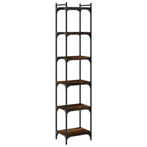 vidaXL 6 szintes f&uuml;st&ouml;s t&ouml;lgy szerelt fa k&ouml;nyvespolc 40 x 30 x 188 cm