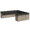 vidaXL 11 r&eacute;szes vil&aacute;gossz&uuml;rke polyrattan kerti &uuml;lőgarnit&uacute;ra p&aacute;rn&aacute;kkal