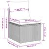 vidaXL 6 r&eacute;szes sz&uuml;rke polyrattan kerti &uuml;lőgarnit&uacute;ra p&aacute;rn&aacute;kkal