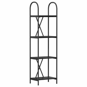 vidaXL K&ouml;nyvespolc 4 szintes 40 x 30 x 146 cm Szerelt fa Fekete t&ouml;lgy