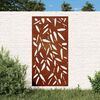 vidaXL bambuszlev&eacute;l-mint&aacute;s corten ac&eacute;l kerti fald&iacute;sz 105 x 55 cm