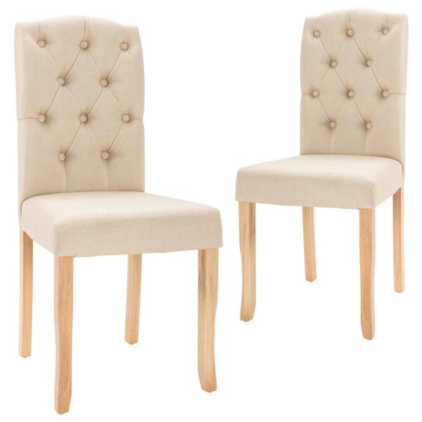 vidaXL 2 db kr&eacute;msz&iacute;nű sz&ouml;vet &eacute;tkezősz&eacute;k