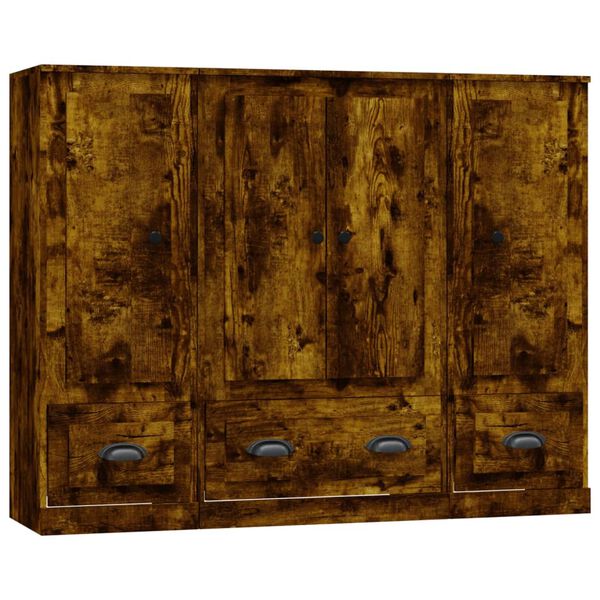 vidaXL 3 db f&uuml;st&ouml;s t&ouml;lgy sz&iacute;nű szerelt fa magasszekr&eacute;ny