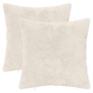vidaXL P&aacute;rna huzat 2 db HEERLEN Feh&eacute;r 35 x 35 cm Műny&uacute;l Szőr