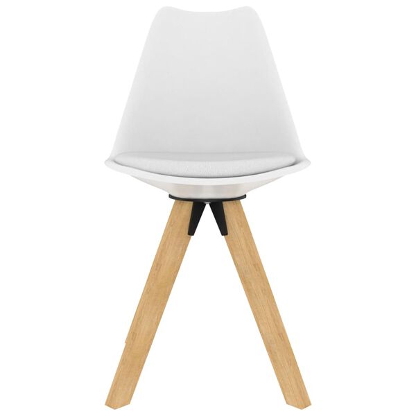 vidaXL 4 db fehér PP és tömör bükkfa étkezőszék