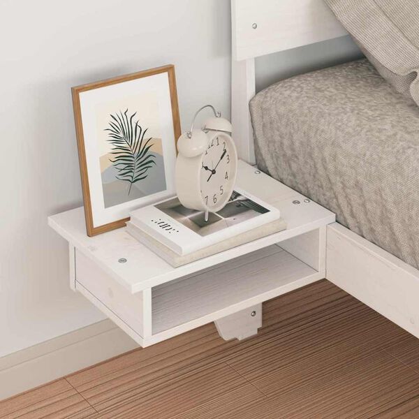 vidaXL &Aacute;gykeret fejt&aacute;ml&aacute;val Feh&eacute;r 100 x 200 cm T&ouml;m&ouml;r fenyőfa