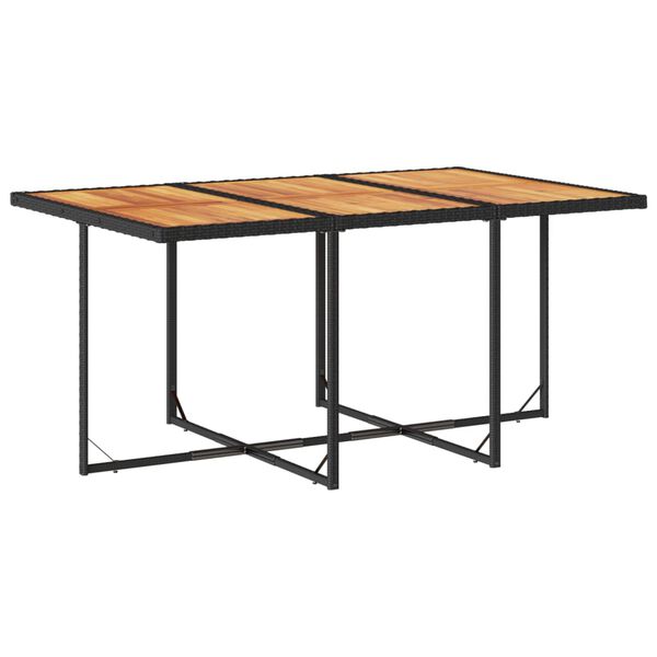 vidaXL 11 részes fekete polyrattan kerti étkezőgarnitúra párnákkal