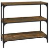 vidaXL f&uuml;st&ouml;s t&ouml;lgy szerelt fa &eacute;s ac&eacute;l k&ouml;nyvszekr&eacute;ny 80 x 33 x 70,5 cm