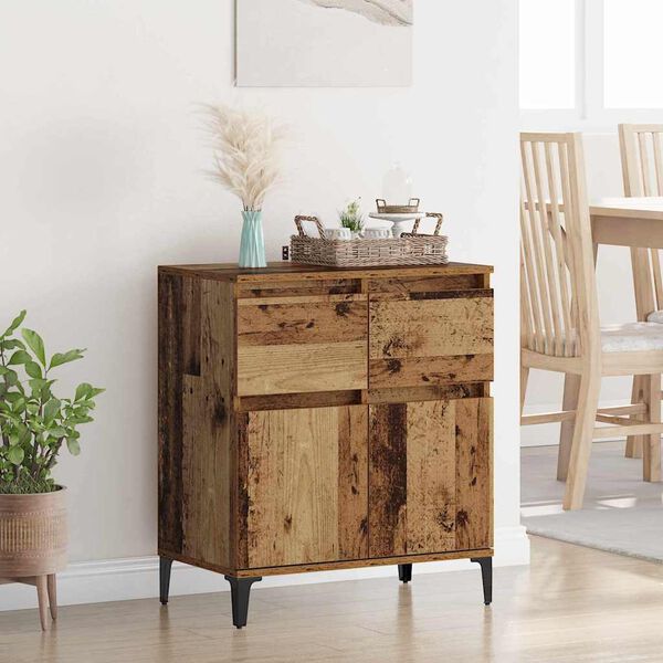 vidaXL Sz&eacute;f fi&oacute;kkal &Ouml;reg fa 60 x 35 x 70 cm Műszaki fa &eacute;s vas