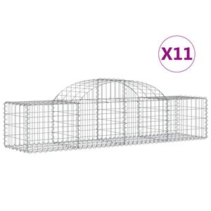 vidaXL 11 db &iacute;ves horganyzott vas gabion kos&aacute;r 200x50x40/60 cm