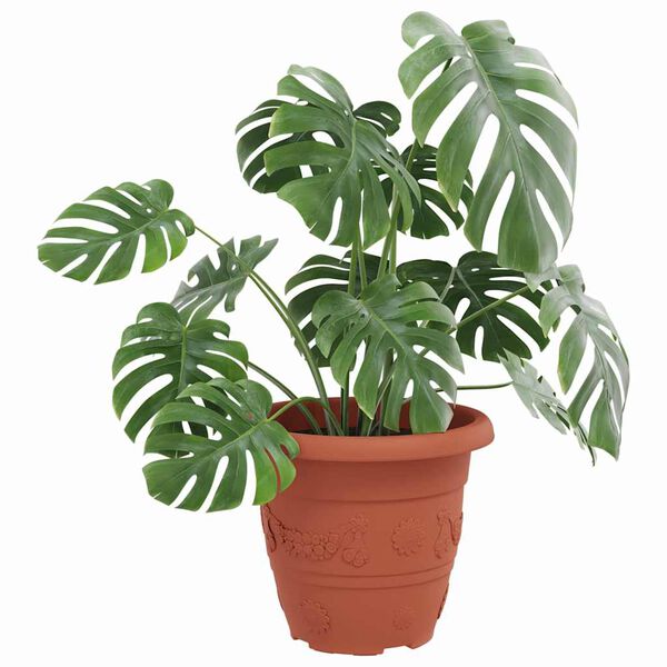 vidaXL Kerek Vir&aacute;gcser&eacute;p 24 pcs T&eacute;gla V&ouml;r&ouml;s &Oslash; 26 x 21,5 cm Műanyag