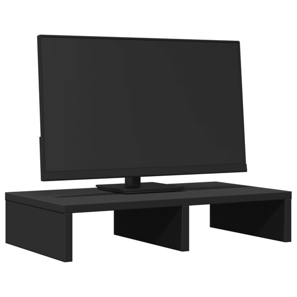 vidaXL fekete szerelt fa monitor&aacute;llv&aacute;ny 50 x 27 x 10 cm