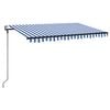 vidaXL Beh&uacute;zhat&oacute; napellenző K&eacute;k &eacute;s Feh&eacute;r 400 &times; 300 cm Poli&eacute;szter