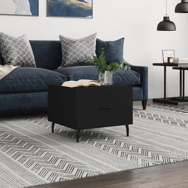 vidaXL fekete szerelt fa doh&aacute;nyz&oacute;asztal 50 x 50 x 40 cm