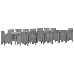 vidaXL Kerti &eacute;tkező szett p&aacute;rn&aacute;kkal p&aacute;rn&aacute;val 17 pcs Vil&aacute;gossz&uuml;rke PP