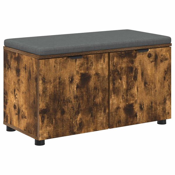 vidaXL Előt&eacute;r pad p&aacute;rn&aacute;val t&aacute;rol&oacute;val F&uuml;st&ouml;lt t&ouml;lgy 80 x 46 x 46 cm