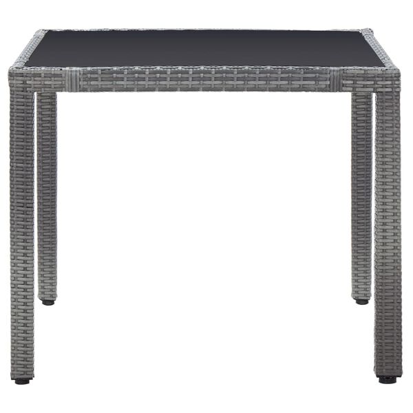 vidaXL 5 r&eacute;szes sz&uuml;rke k&uuml;lt&eacute;ri polyrattan &eacute;tkezőgarnit&uacute;ra