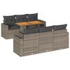 vidaXL 7 r&eacute;szes sz&uuml;rke polyrattan kerti &uuml;lőgarnit&uacute;ra p&aacute;rn&aacute;kkal