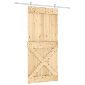 vidaXL Cs&uacute;sz&oacute; ajt&oacute; 95 x 210 cm Szil&aacute;rd Fenyőfa (Nem Kezelt)