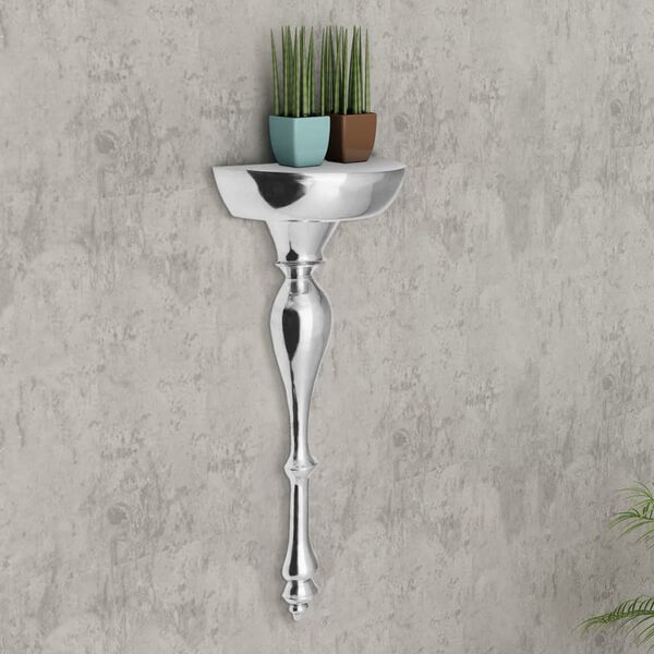 vidaXL Falra szerelhető ez&uuml;st alum&iacute;nium polc/konzolasztal 35x17x81 cm