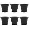 vidaXL N&ouml;v&eacute;nycser&eacute;p 6 pcs Fekete &Oslash; 39 x 32 cm Műanyag