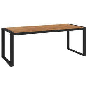 vidaXL t&ouml;m&ouml;r ak&aacute;cfa kerti asztal U-alak&uacute; l&aacute;bakkal 200 x 90 x 75 cm