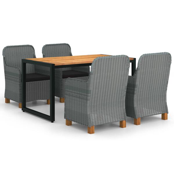 vidaXL 5 r&eacute;szes vil&aacute;gossz&uuml;rke kerti &eacute;tkezőgarnit&uacute;ra