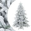 vidaXL Műanyag Rugalmas Kar&aacute;csonyf&aacute;t Havas Flokkal Feh&eacute;r 180 cm