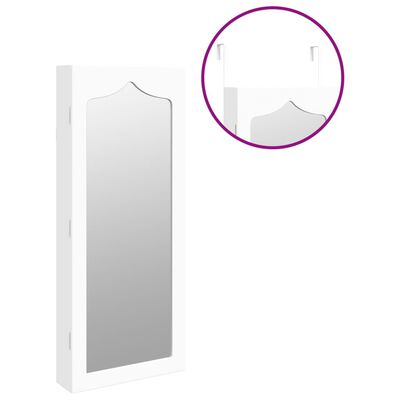 vidaXL fehér falra szerelhető tükrös ékszerszekrény 37,5x10x90 cm
