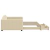 vidaXL krémszínű kihúzható szövet heverő fiókkal 100x200 cm