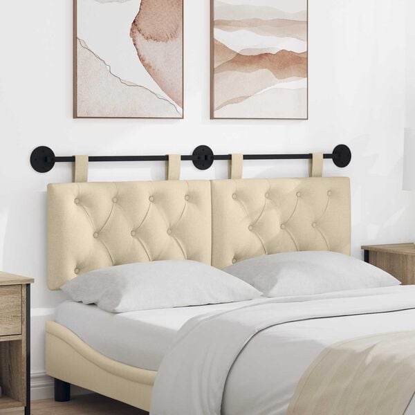 vidaXL Fali Fejt&aacute;mla Falra szerelhető Kr&eacute;m 150 x 55 x 7 cm sz&ouml;vet