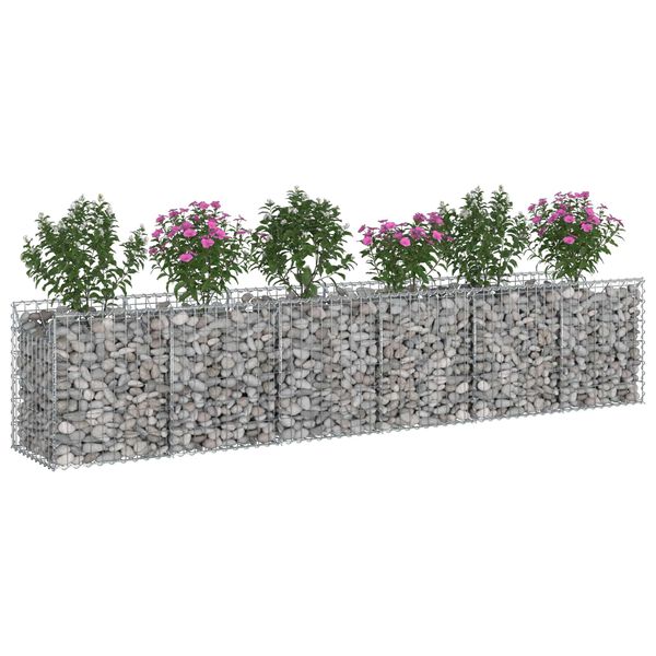 vidaXL Gabion emelt &aacute;gy 2 pcs Ez&uuml;st 300 x 50 x 60 cm Horganyzott ac&eacute;l