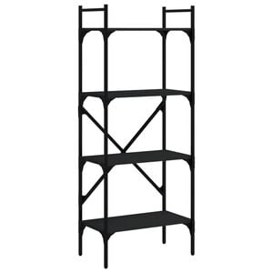 vidaXL 4 szintes fekete szerelt fa k&ouml;nyvespolc 56 x 31,5 x 138,5 cm