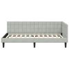 vidaXL Sarokágy keret fejtámlával Világosszürke 90 x 200 cm Bársony