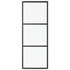 vidaXL ESG üveg és alumínium tolóajtó fémszerelvény-szettel 76x205 cm