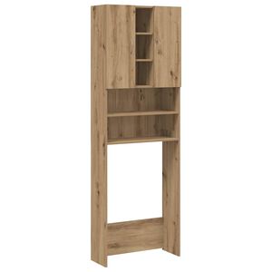 vidaXL k&eacute;zműves t&ouml;lgy sz&iacute;nű mos&oacute;g&eacute;pszekr&eacute;ny 64 x 25,5 x 190 cm