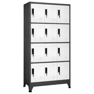 vidaXL antracitsz&uuml;rke-feh&eacute;r ac&eacute;l z&aacute;rhat&oacute; szekr&eacute;ny 90 x 45 x 180 cm