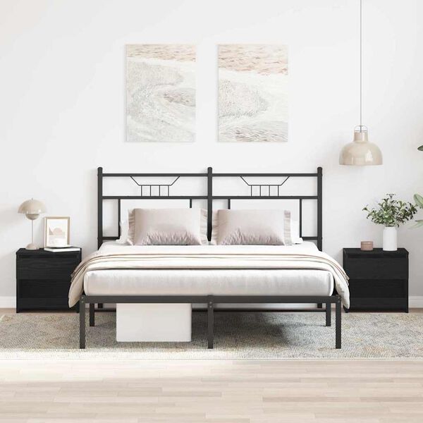 vidaXL Éjjeliszekrény 2 pcs Fekete tölgy 40 x 30 x 39 cm Faanyag