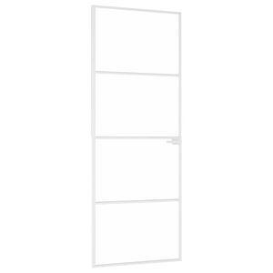vidaXL feh&eacute;r edzett &uuml;veg &eacute;s alum&iacute;nium v&eacute;kony belt&eacute;ri ajt&oacute; 76x201,5 cm