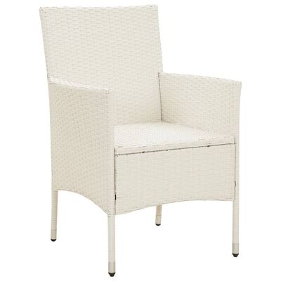 vidaXL 2 db fehér polyrattan kerti szék párnával