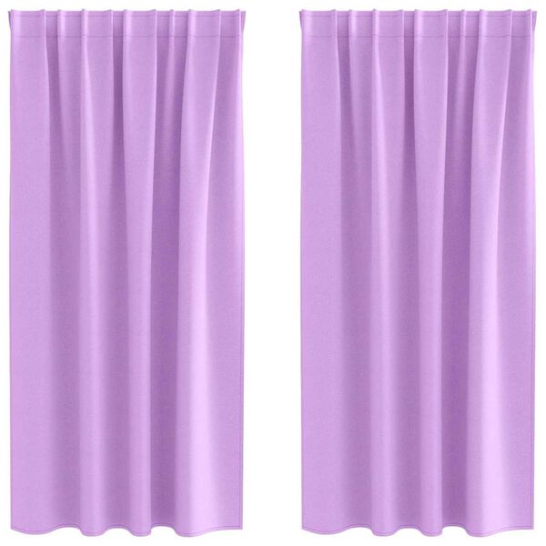 vidaXL Fekete F&uuml;gg&ouml;ny Gyűrűkkel 2 pcs Lila 175 x 140 cm Poli&eacute;szter