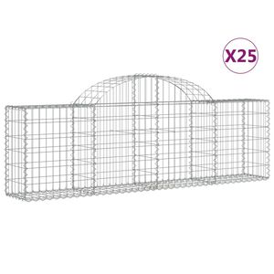 vidaXL 25 db &iacute;ves horganyzott vas gabion kos&aacute;r 200x30x60/80 cm